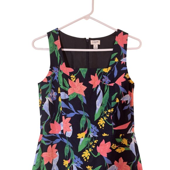 J. Crew Womens Floral Basket Weave Sleeveless Square Neck Mini Dress Size 2 - Picture 3 of 11